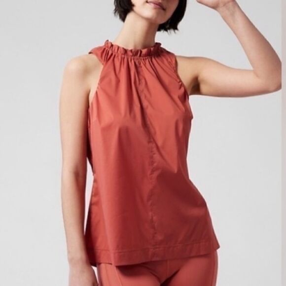 Athleta Terracotta Levitate Run Drawstring Tank Top - Picture 4 of 8